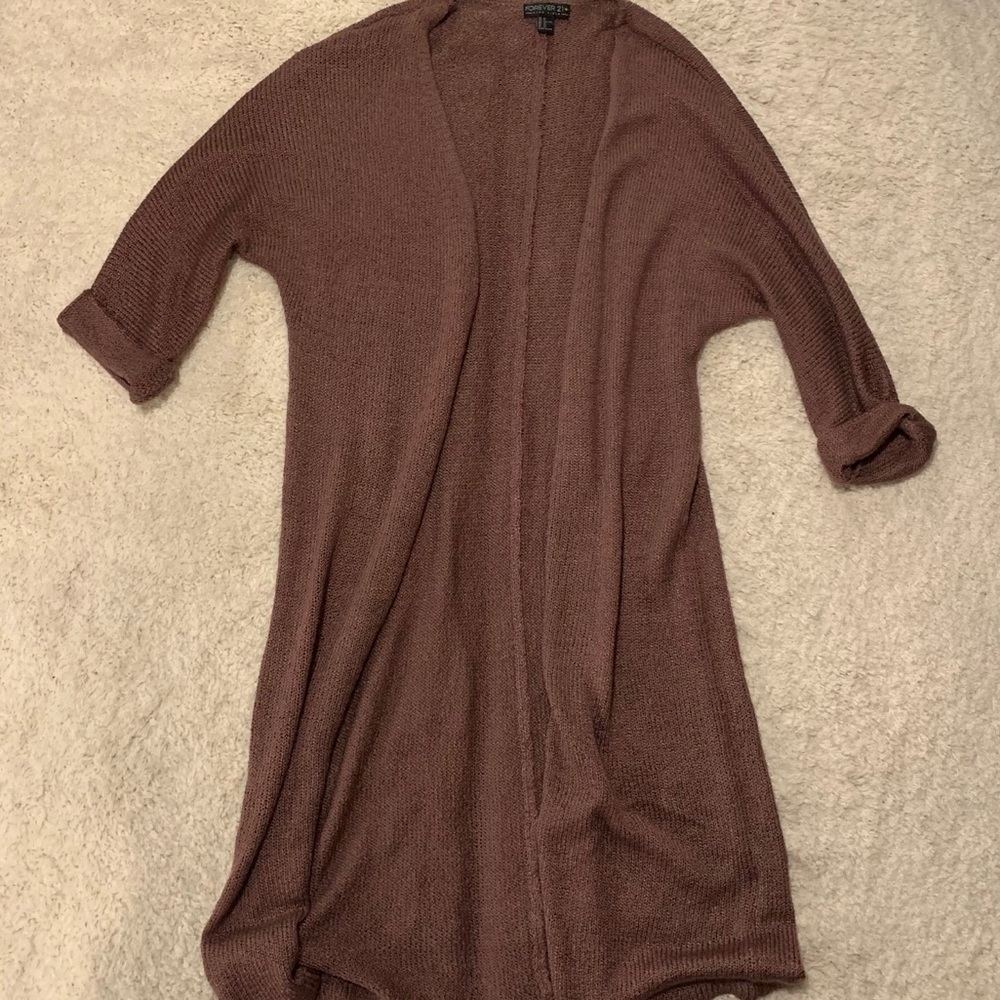 F21 longline cardigan